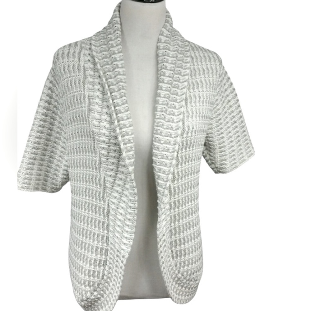 CHICO'S Beatrice Texture OPEN Cardigan Women's Sweater Sz Chico’s 2=L MSRP $99